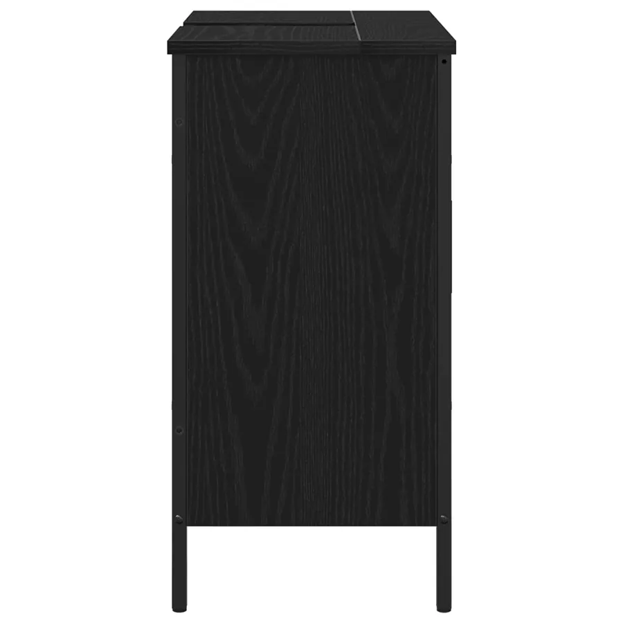 Meuble de Lavabo de Salle de Bain Chêne noir 60 x 30 x 60 cm - 7