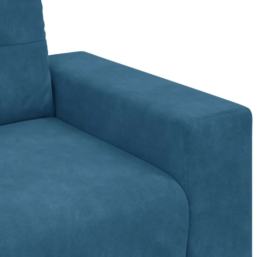 Ensemble de Canapés 3 pcs Bleu 221 x 80 x 80 cm Velours - 8