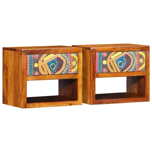 Cabinet de chevet avec tiroir 2 pcs Marron 40 x 35 x 35 cm