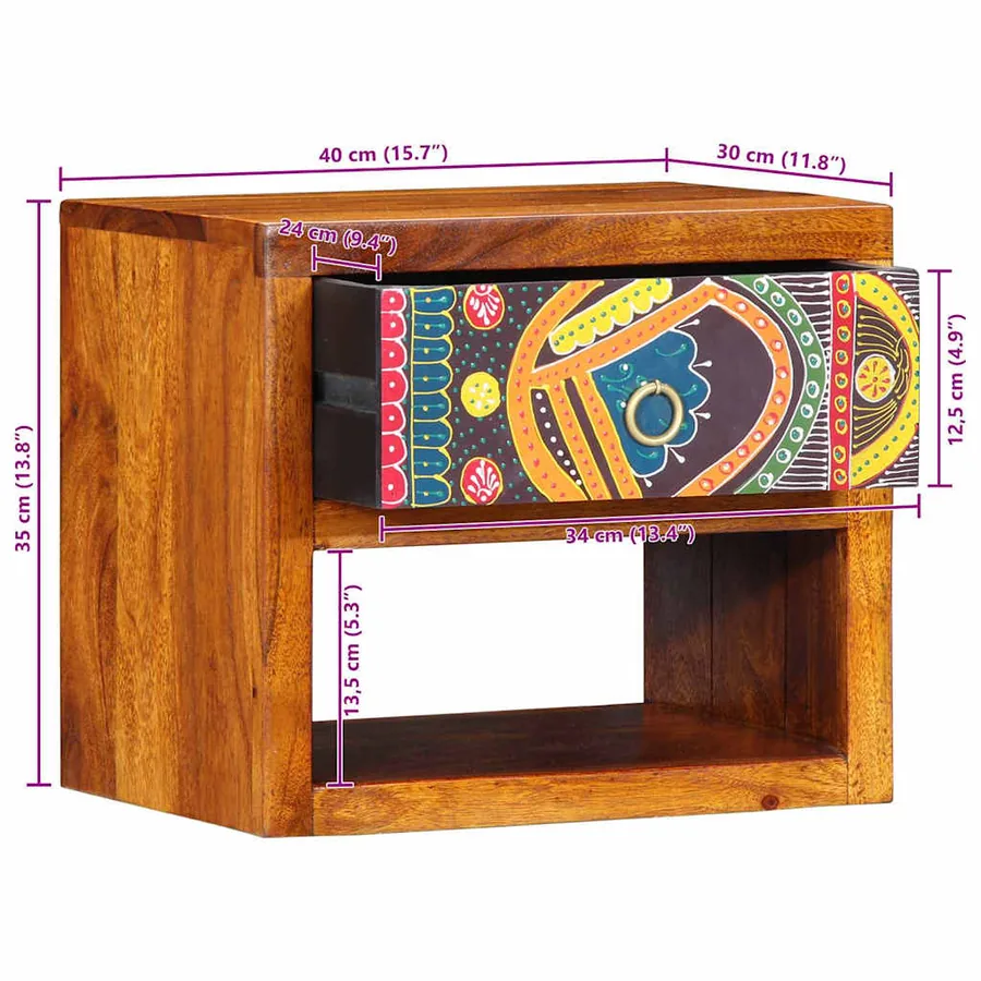 Cabinet de chevet avec tiroir 2 pcs Marron 40 x 35 x 35 cm - 14