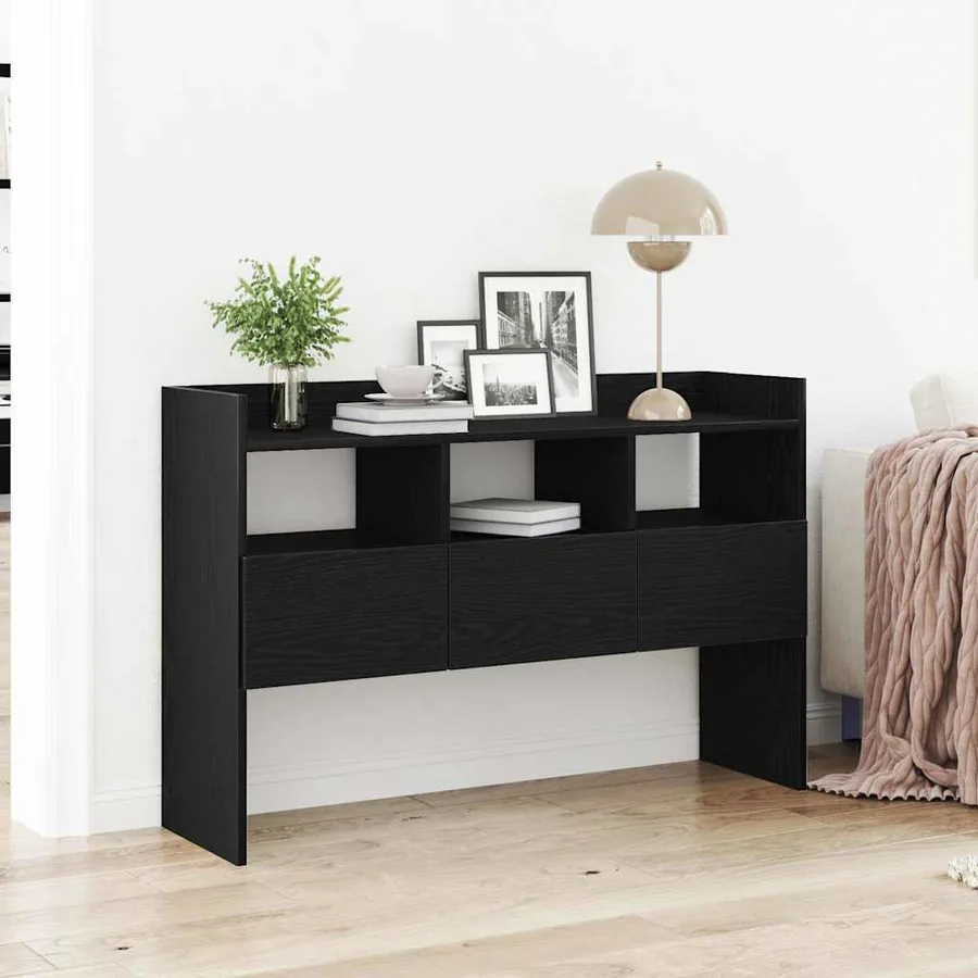 Buffet Chêne noir 105 x 30 x 70 cm Bois d'ingénierie