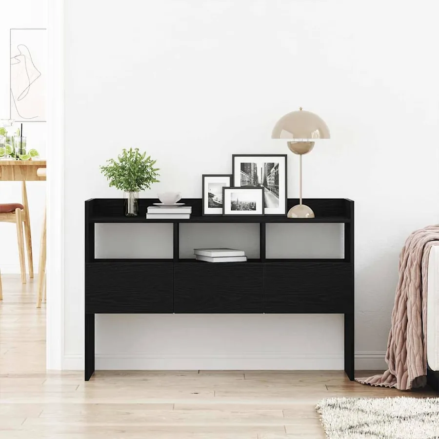 Buffet Chêne noir 105 x 30 x 70 cm Bois d'ingénierie - 4