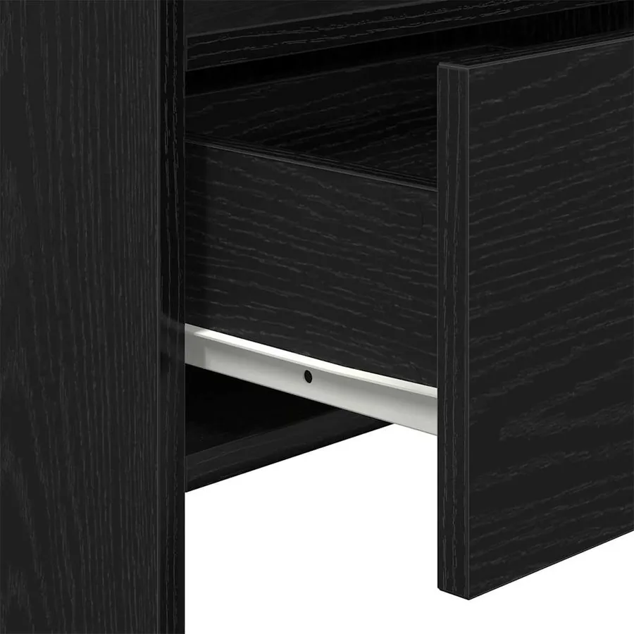Buffet Chêne noir 105 x 30 x 70 cm Bois d'ingénierie - 8