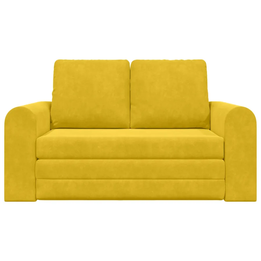 Canapé-Lit Jaune 148 x 71 x 83 cm Velours - 5