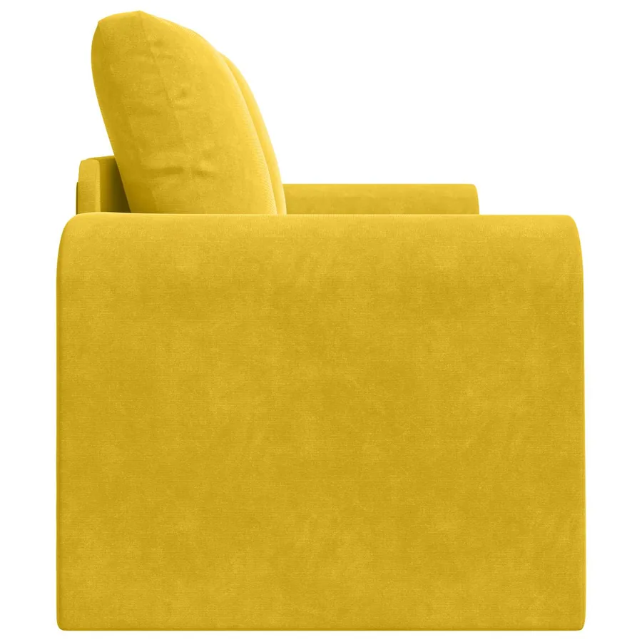 Canapé-Lit Jaune 148 x 71 x 83 cm Velours - 6