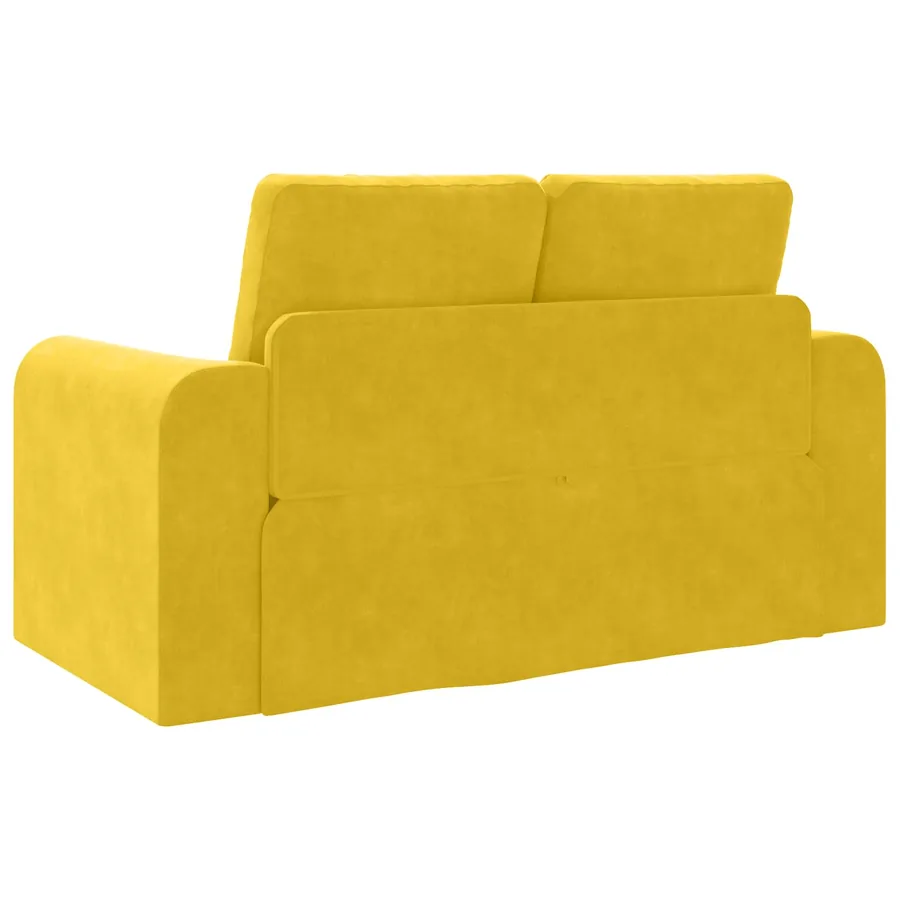 Canapé-Lit Jaune 148 x 71 x 83 cm Velours - 7