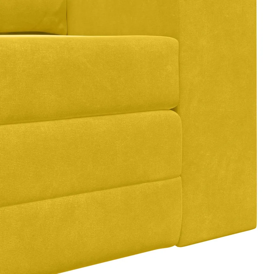 Canapé-Lit Jaune 148 x 71 x 83 cm Velours - 9