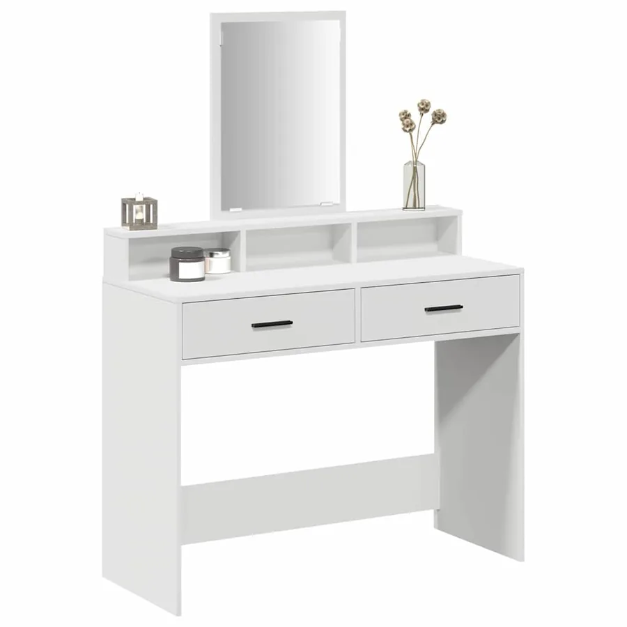 Table de Toilette Blanc 100 x 41 x 140 cm Bois d'ingénierie - 3