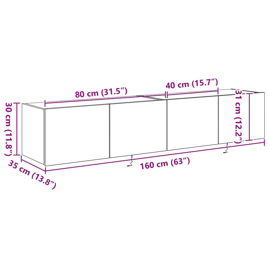 Meuble TV mural 2 pcs Chêne artisanal Bois d'ingénierie - 17