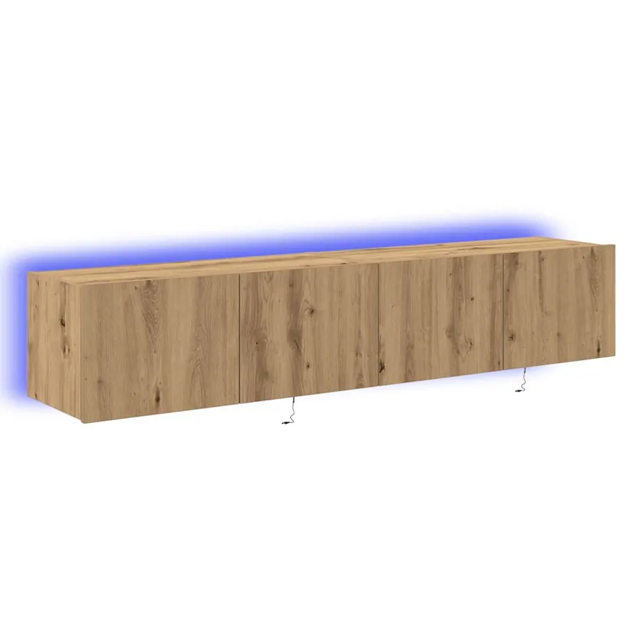 Meuble TV mural 2 pcs Chêne artisanal Bois d'ingénierie - 2
