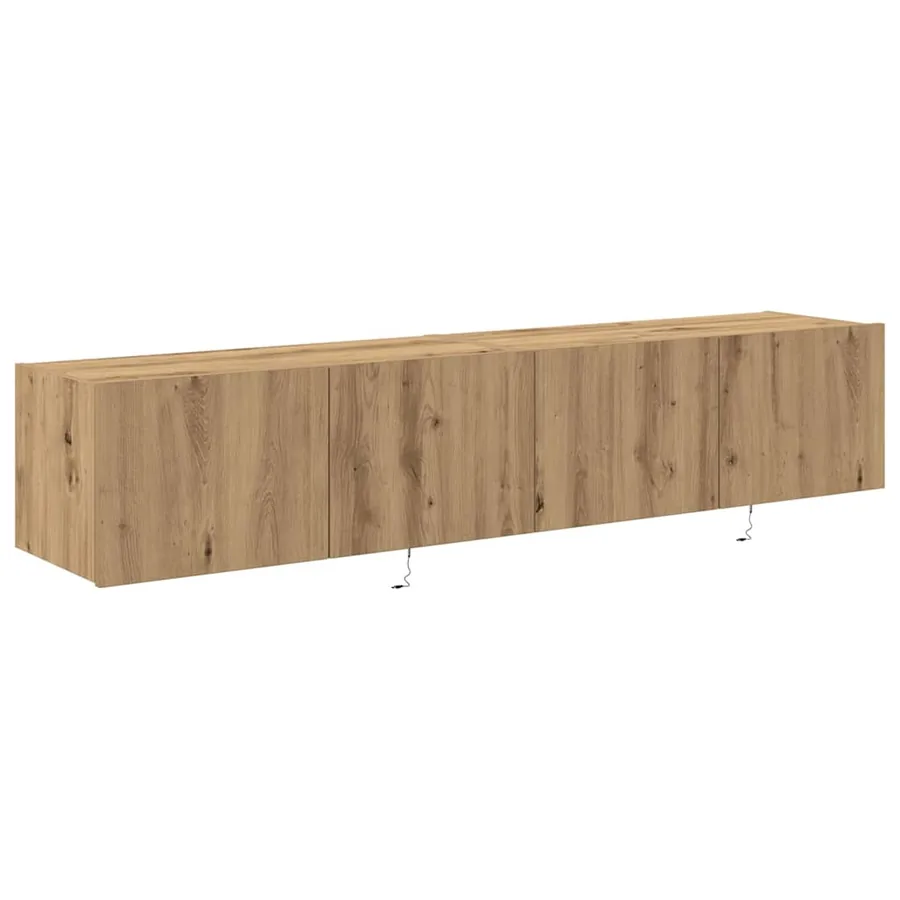 Meuble TV mural 2 pcs Chêne artisanal Bois d'ingénierie - 6