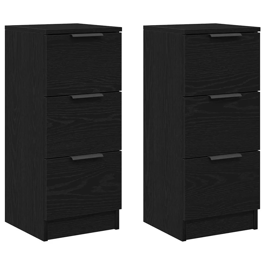 Buffet 2 pcs Chêne noir 30 x 30 x 70 cm Bois d'ingénierie - 2