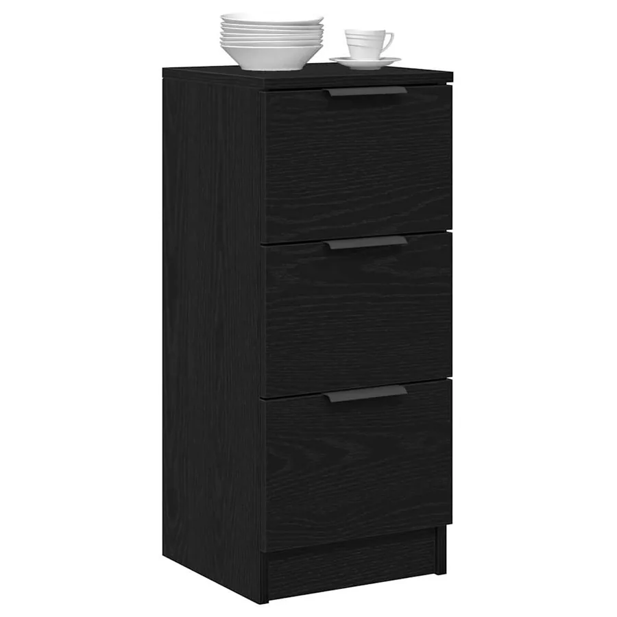 Buffet 2 pcs Chêne noir 30 x 30 x 70 cm Bois d'ingénierie - 3