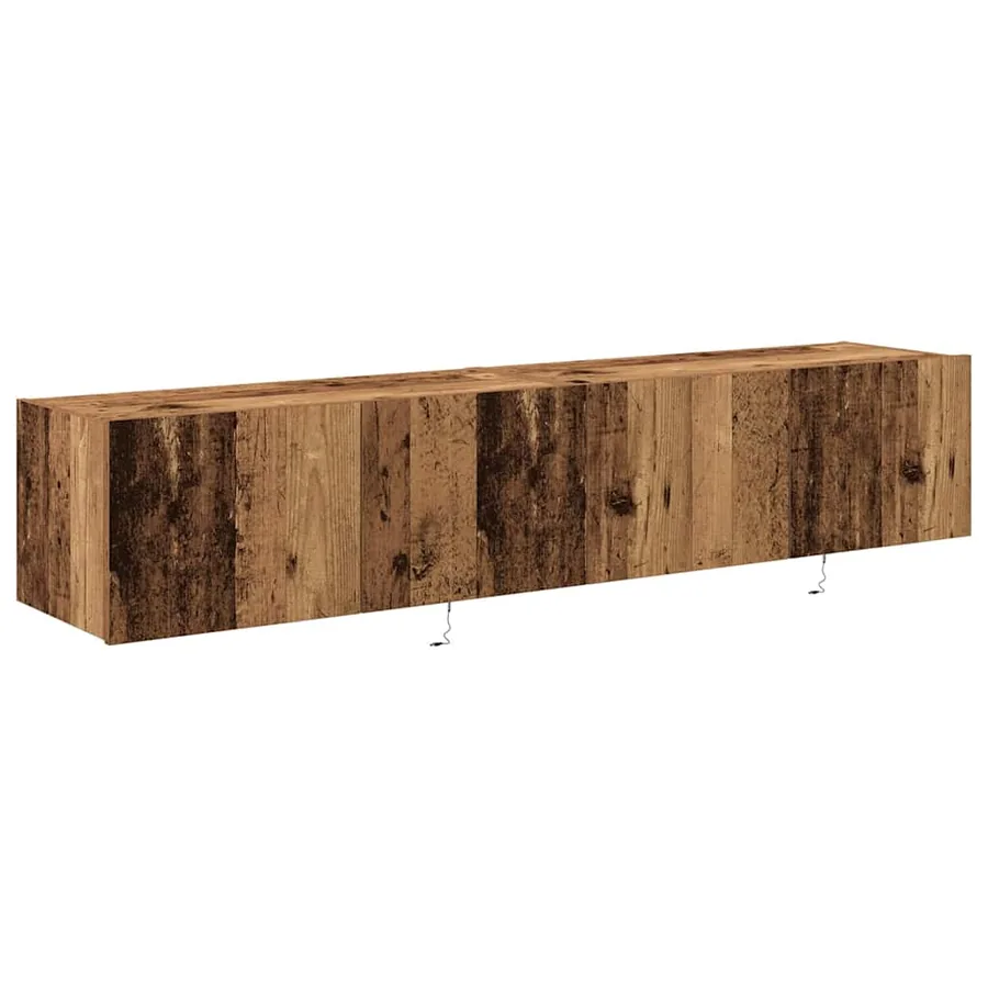 Meuble TV mural avec LED 2 pcs Bois ancien 80 x 35 x 31 cm - 6
