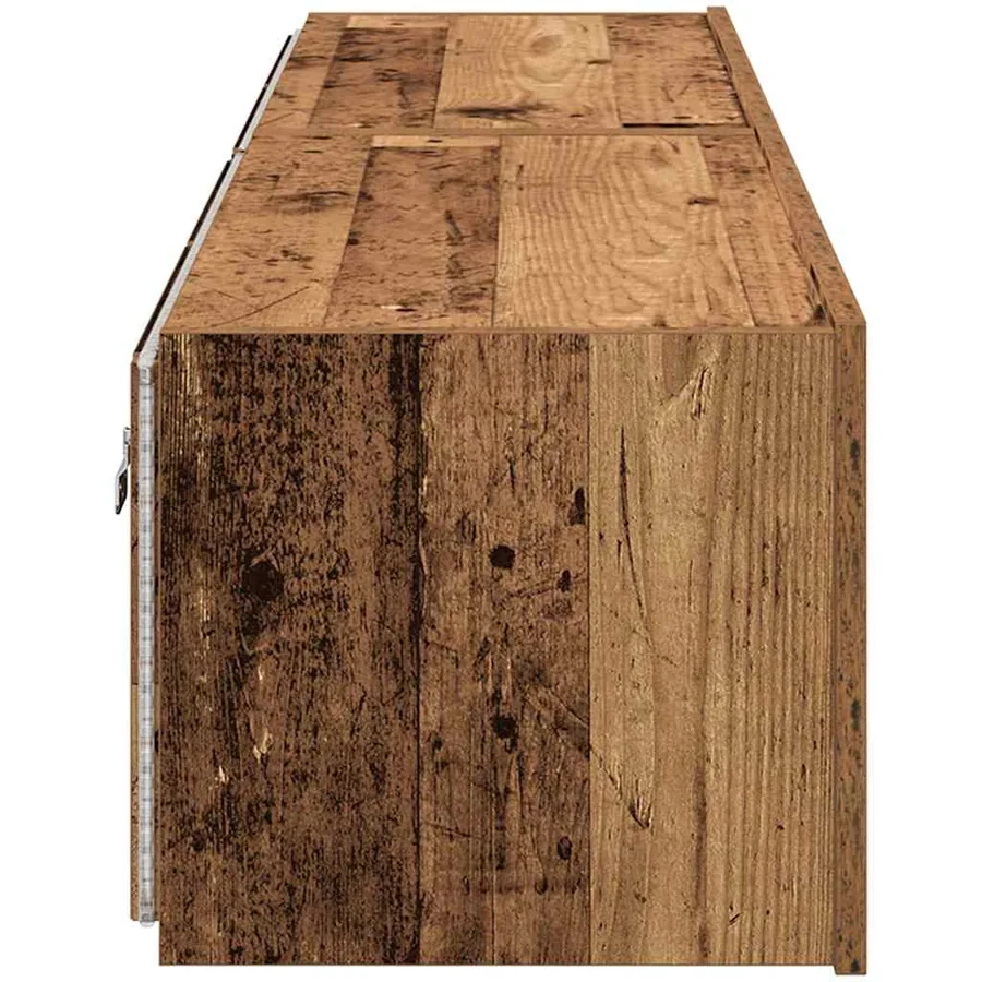 Meuble TV mural avec LED 2 pcs Bois ancien 80 x 35 x 31 cm - 9