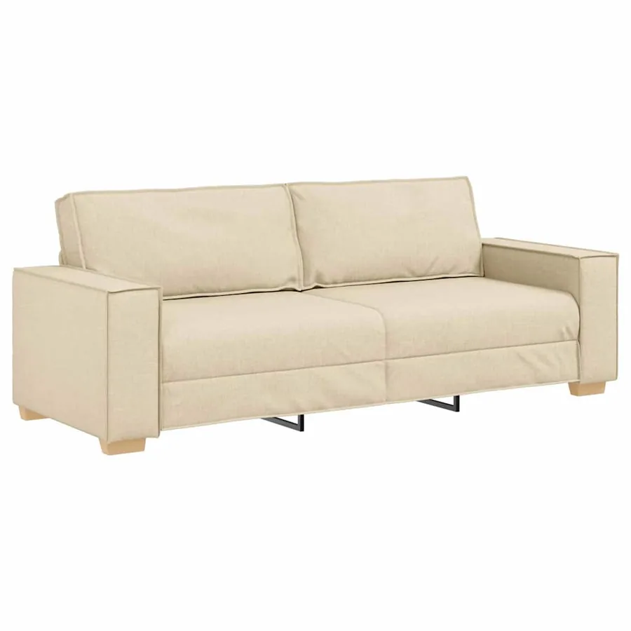 Sofa 3 places Crème 220 cm tissu - 2