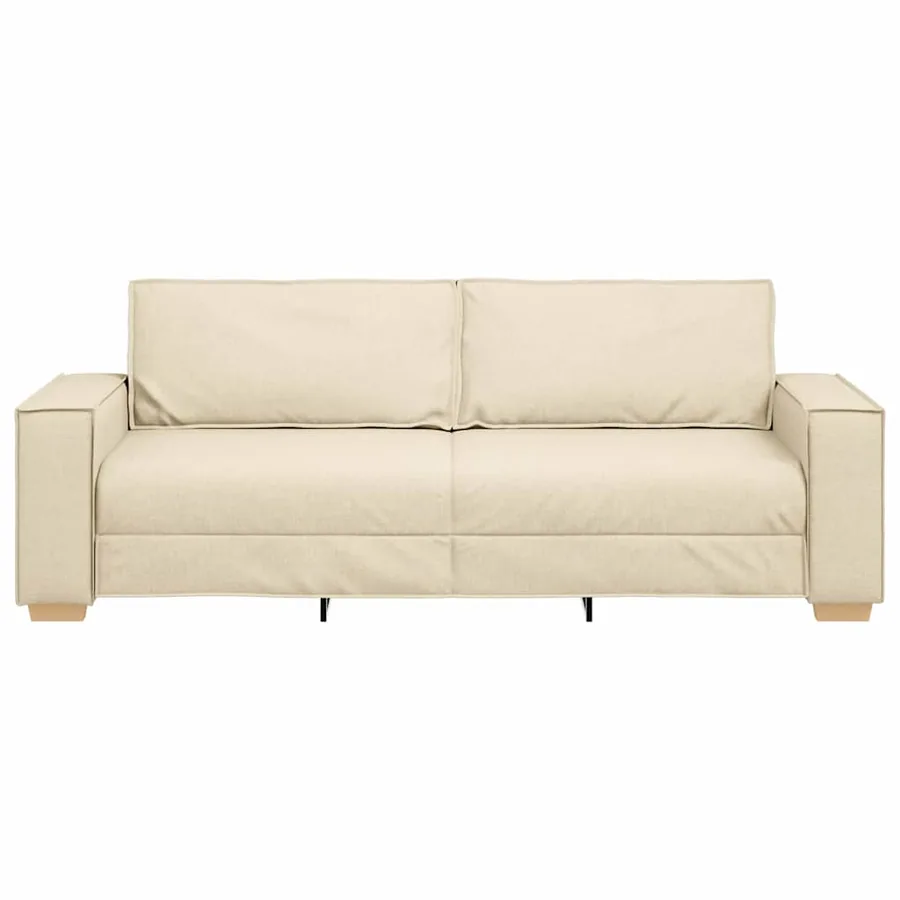 Sofa 3 places Crème 220 cm tissu - 4