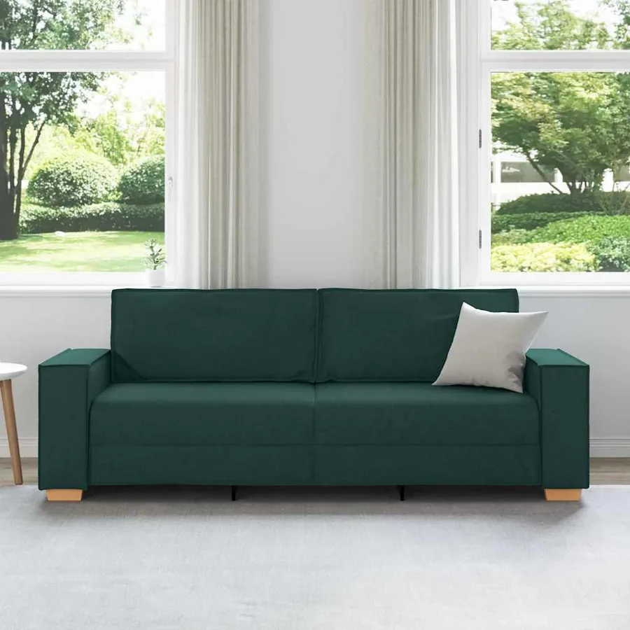 Sofa 3 places Vert foncé 220 cm tissu - 3