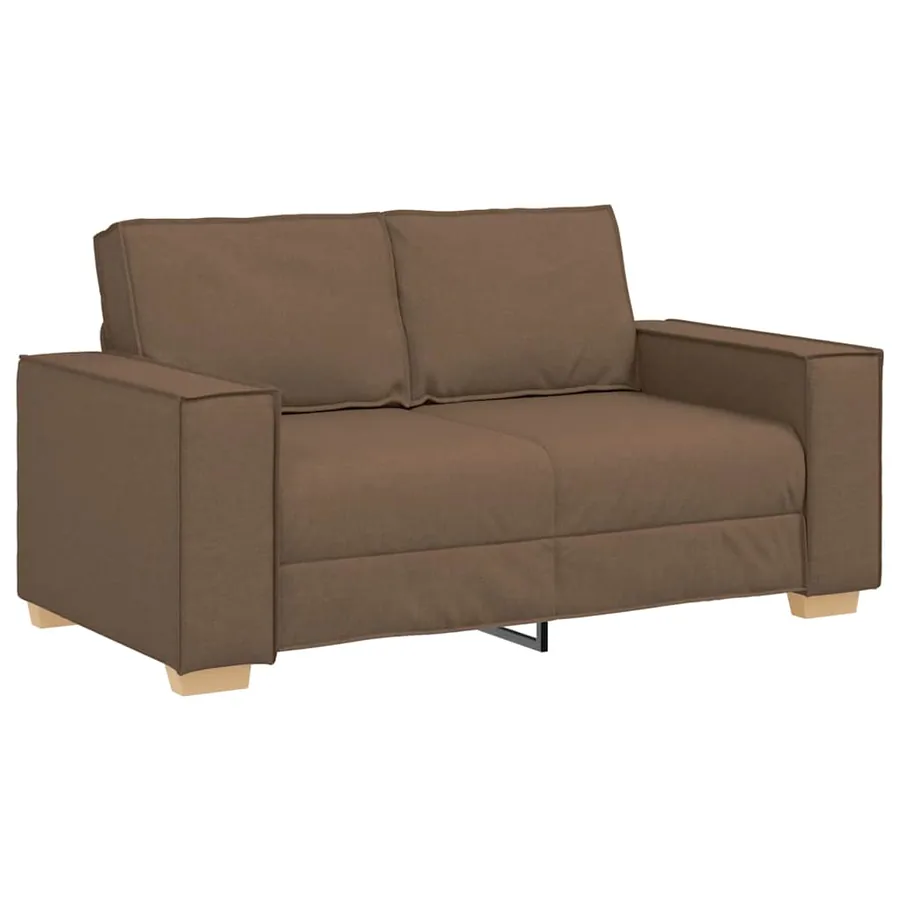 Ensemble de canapé 2 pcs avec coussins en tissu marron - 4