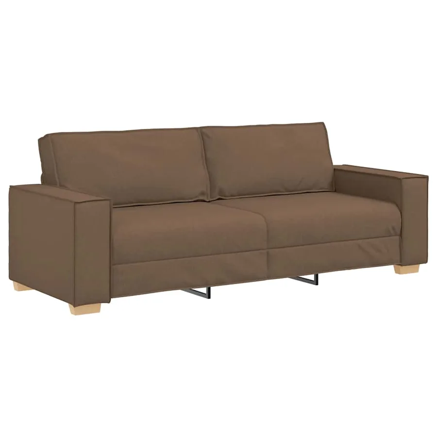Ensemble de canapé 2 pcs avec coussins en tissu marron - 5