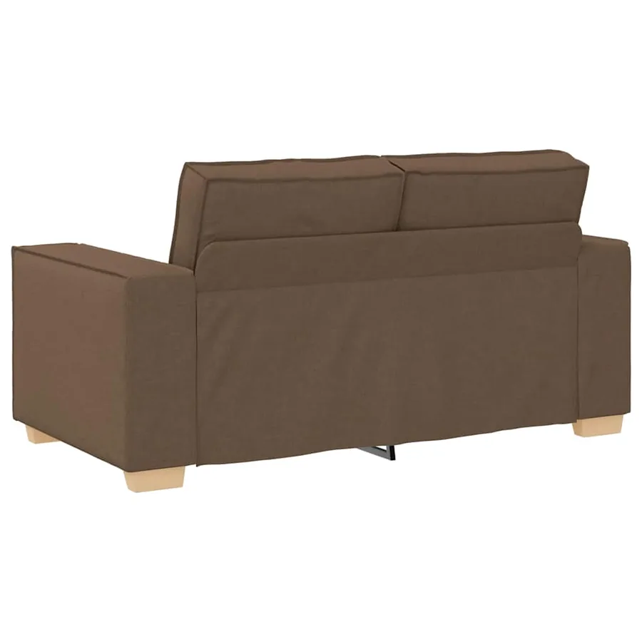 Ensemble de canapé 2 pcs avec coussins en tissu marron - 6