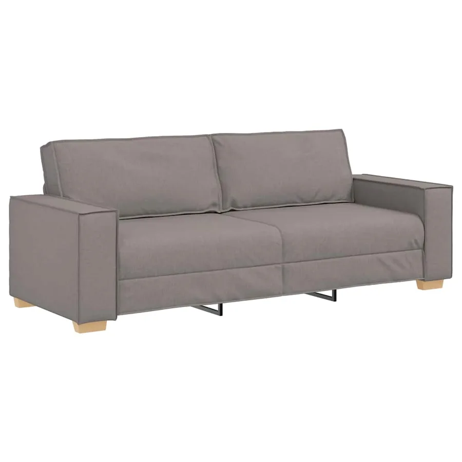 Ensemble de canapé 2 pcs avec coussins en tissu taupe - 5