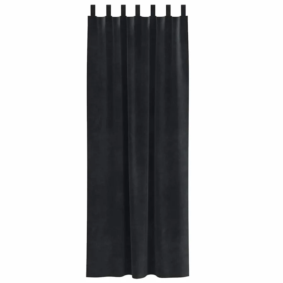 Rideaux occultants 2 pcs Noir 140 x 260 cm Velours - 4