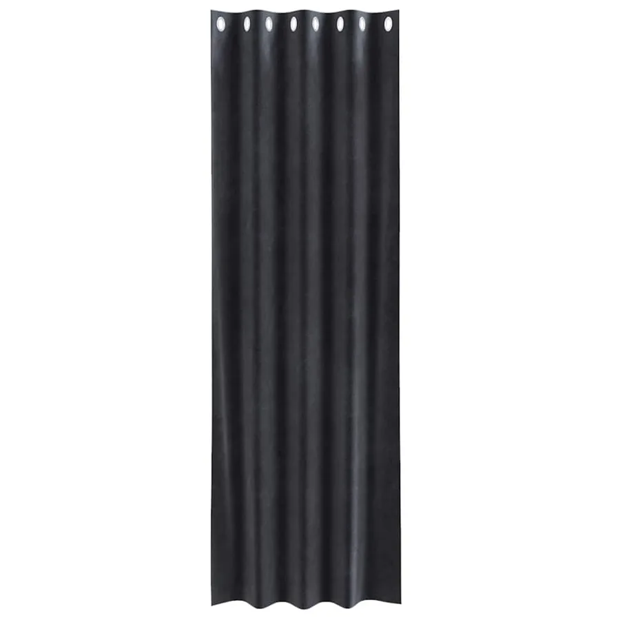 Rideaux occultants 2 pcs Gris foncé 140 x 225 cm Velours - 4