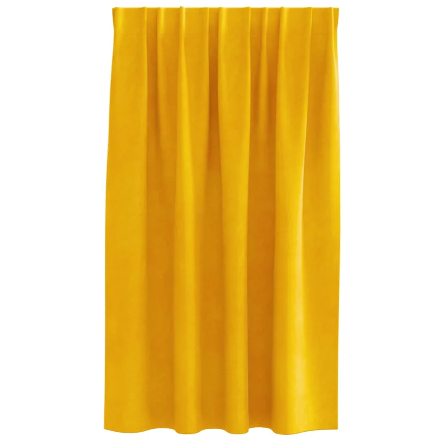 Rideaux occultants 2 pcs Jaune moutarde 140 x 140 cm Velours - 4