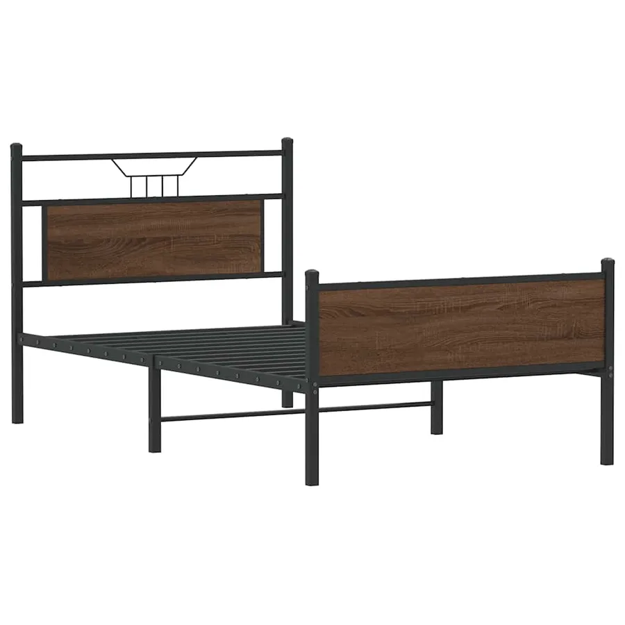 Cadre de lit sans matelas chêne marron 107x203 cm - 3