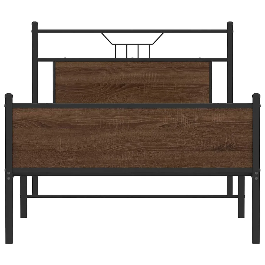 Cadre de lit sans matelas chêne marron 107x203 cm - 6