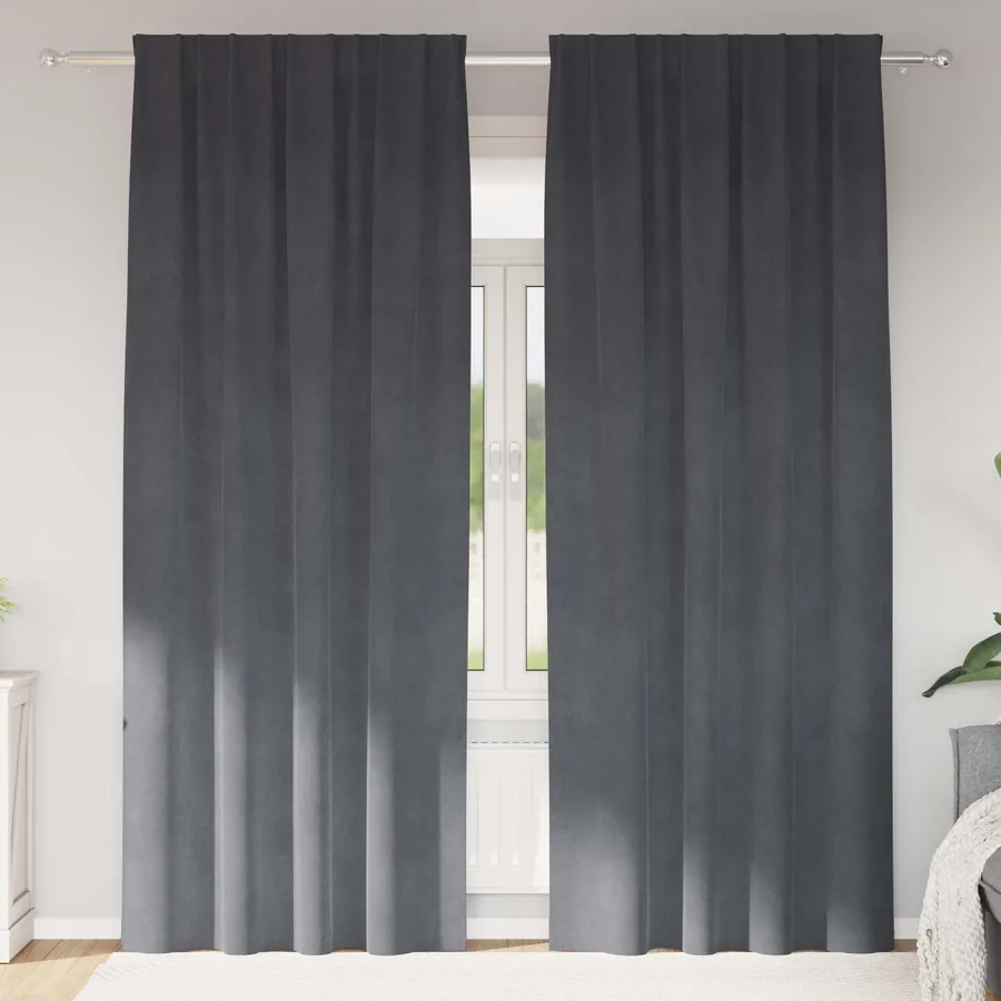 Rideaux occultants 2 pcs Gris clair 140 x 260 cm Velours