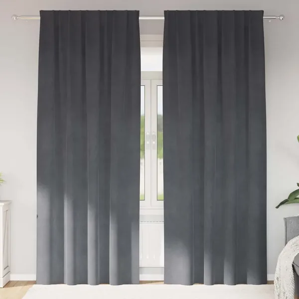 Rideaux occultants 2 pcs Gris clair 140 x 260 cm Velours