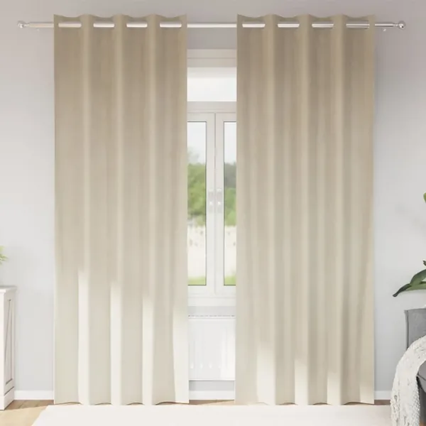 Rideaux occultants 2 pcs Crème 140 x 225 cm Velours