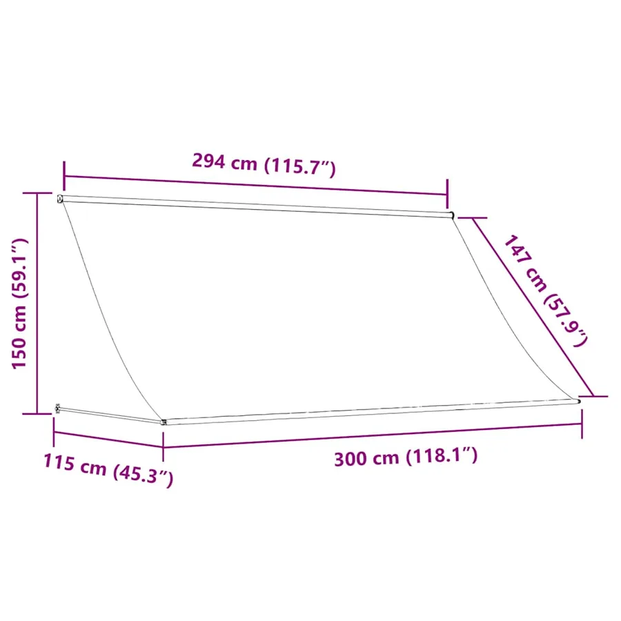 Auvent rétractable 300x150 cm Anthracite - 8