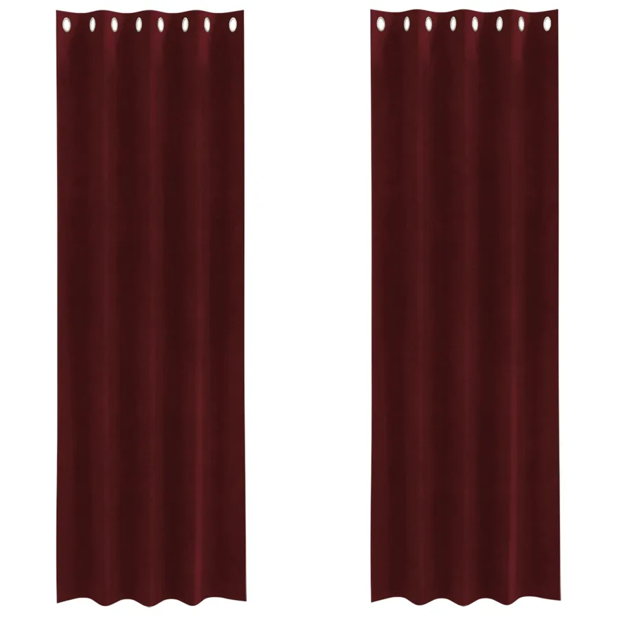 Rideaux occultants 2 pcs Bordeaux 140 x 245 cm Velours - 2