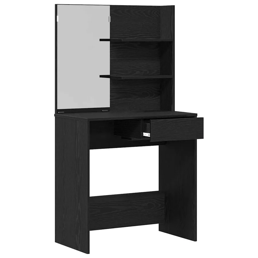 Table de Toilette avec tiroir Chêne noir 74,5 x 40 x 141 cm - 5