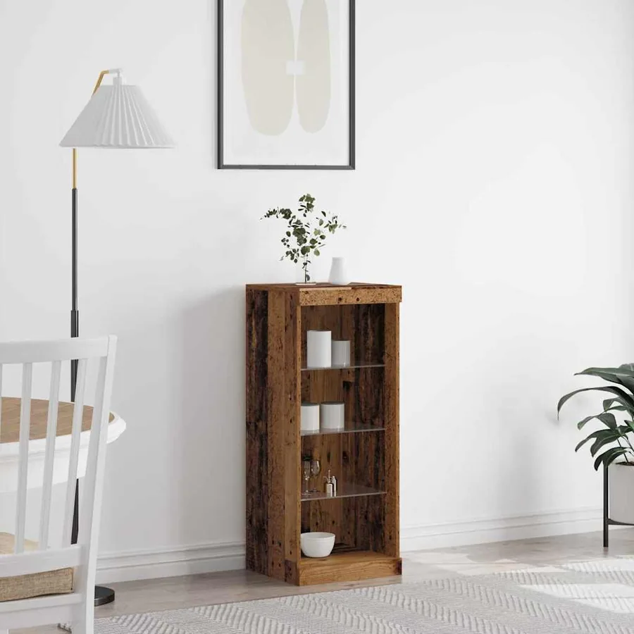Buffet LED Bois ancien 41 x 37 x 100 cm Bois d'ingénierie