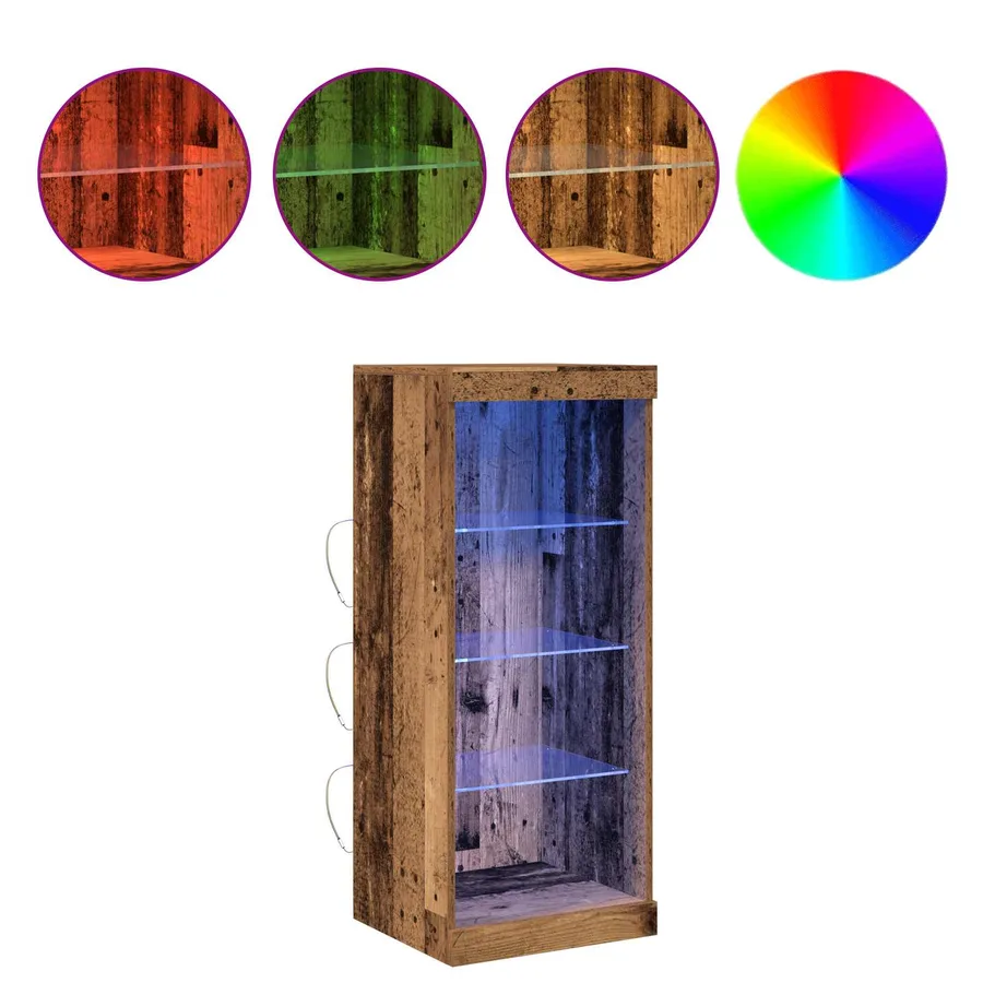 Buffet LED Bois ancien 41 x 37 x 100 cm Bois d'ingénierie - 4