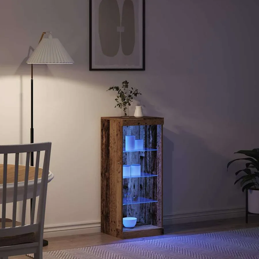 Buffet LED Bois ancien 41 x 37 x 100 cm Bois d'ingénierie - 5