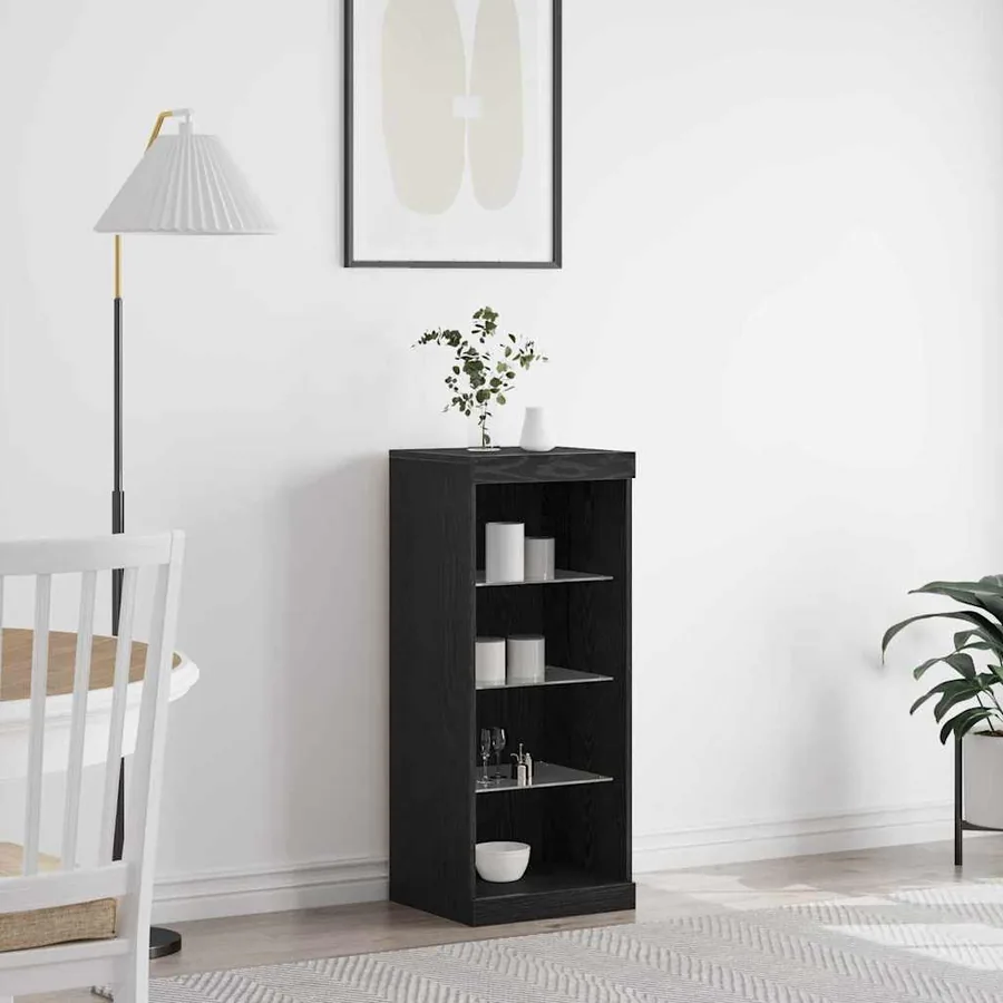 Buffet LED Chêne noir 41 x 37 x 100 cm Bois d'ingénierie