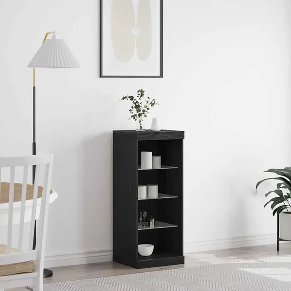 Buffet LED Chêne noir 41 x 37 x 100 cm Bois d'ingénierie