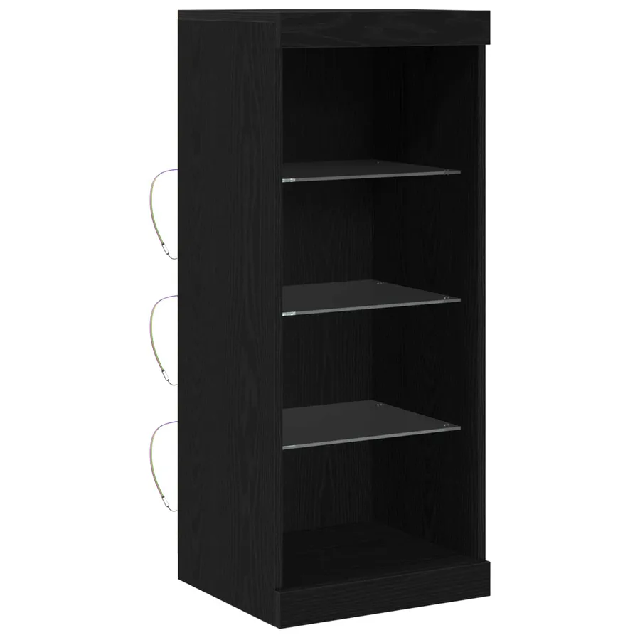 Buffet LED Chêne noir 41 x 37 x 100 cm Bois d'ingénierie - 2
