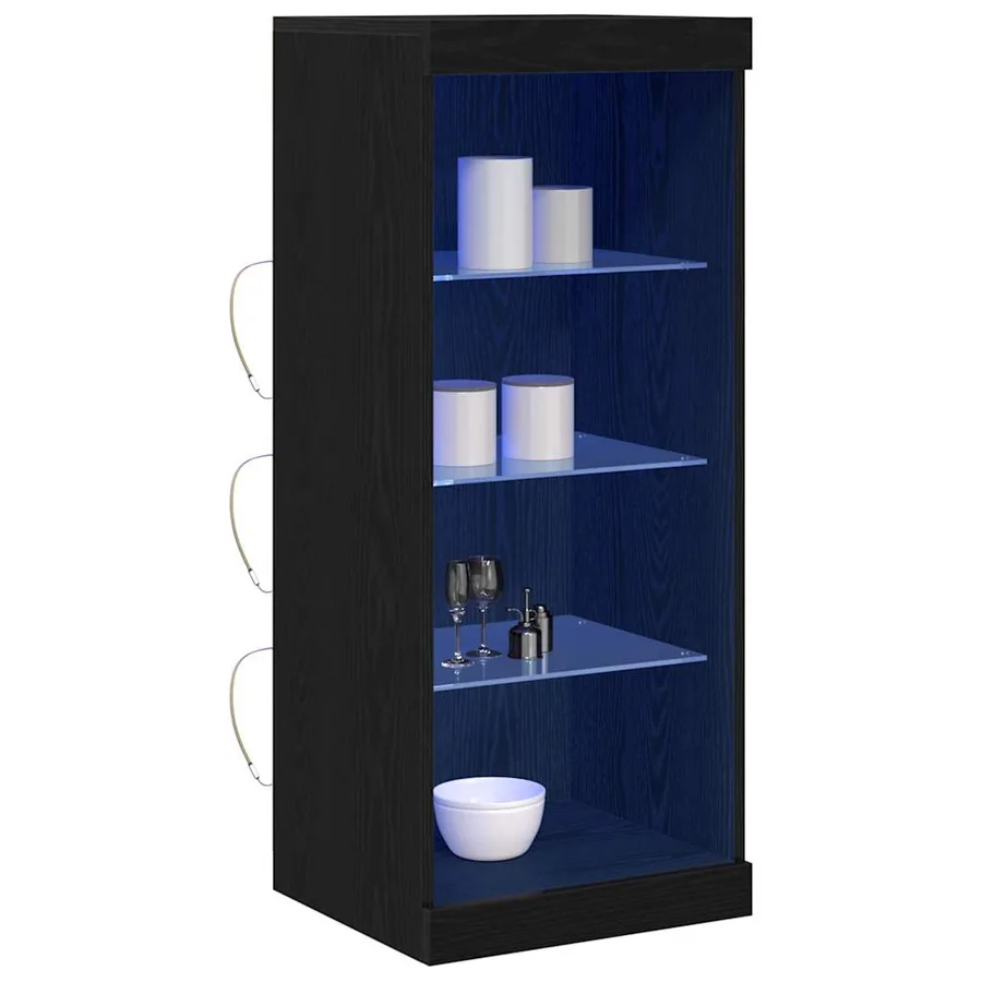 Buffet LED Chêne noir 41 x 37 x 100 cm Bois d'ingénierie - 3