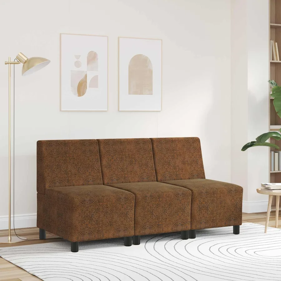 Fauteuil marron 55 cm suédine