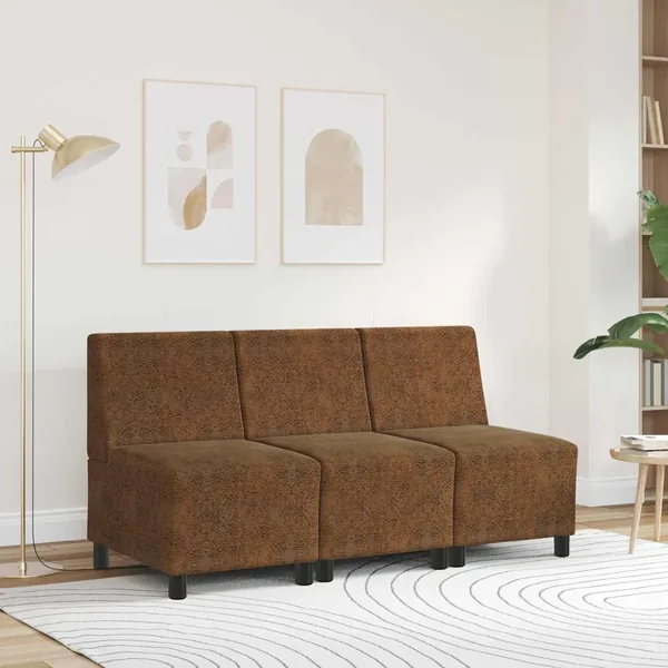 Sofa Chair Brown 55 cm Faux Suede Leather - Untranslated