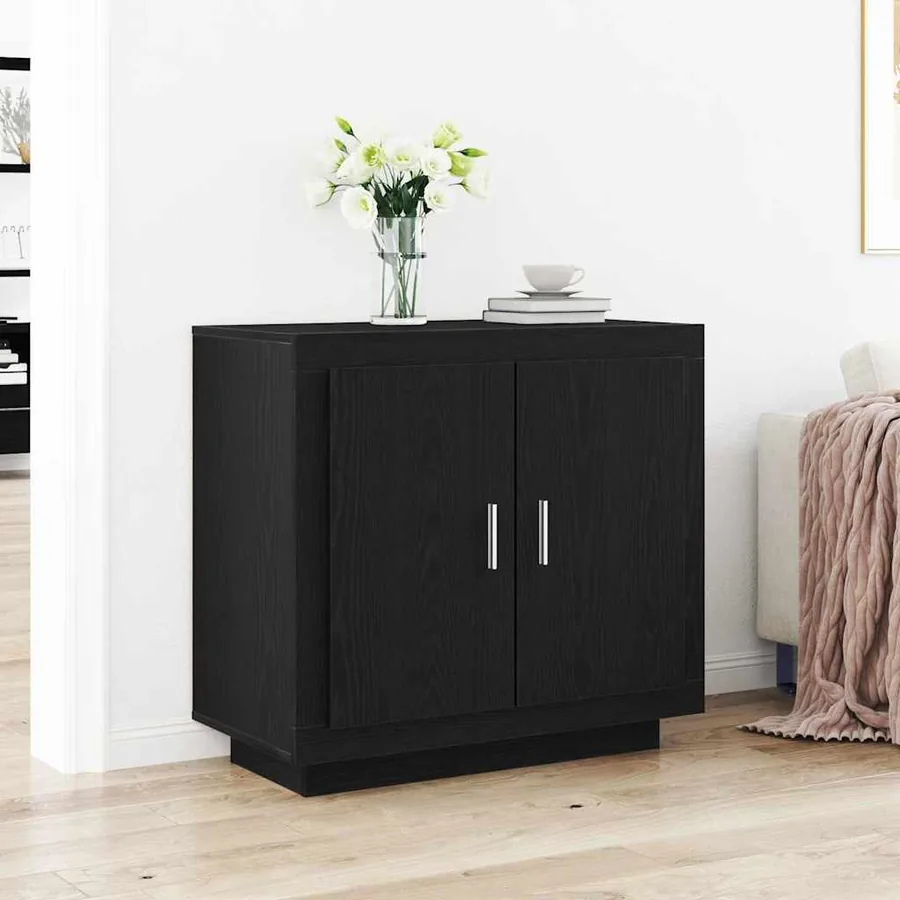 Buffet Chêne noir 80 x 40 x 75 cm Bois d'ingénierie