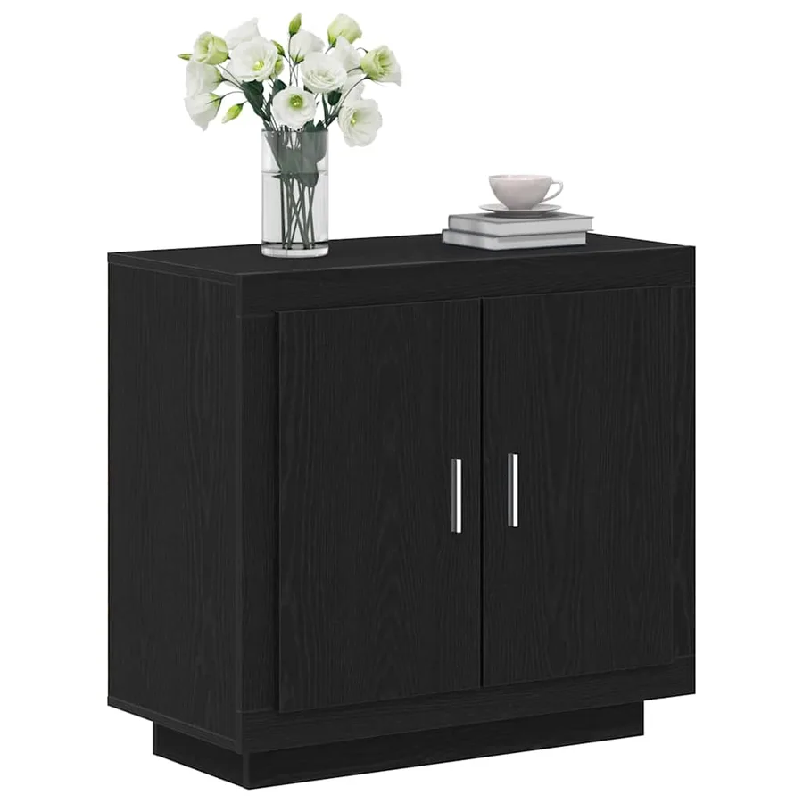 Buffet Chêne noir 80 x 40 x 75 cm Bois d'ingénierie - 3
