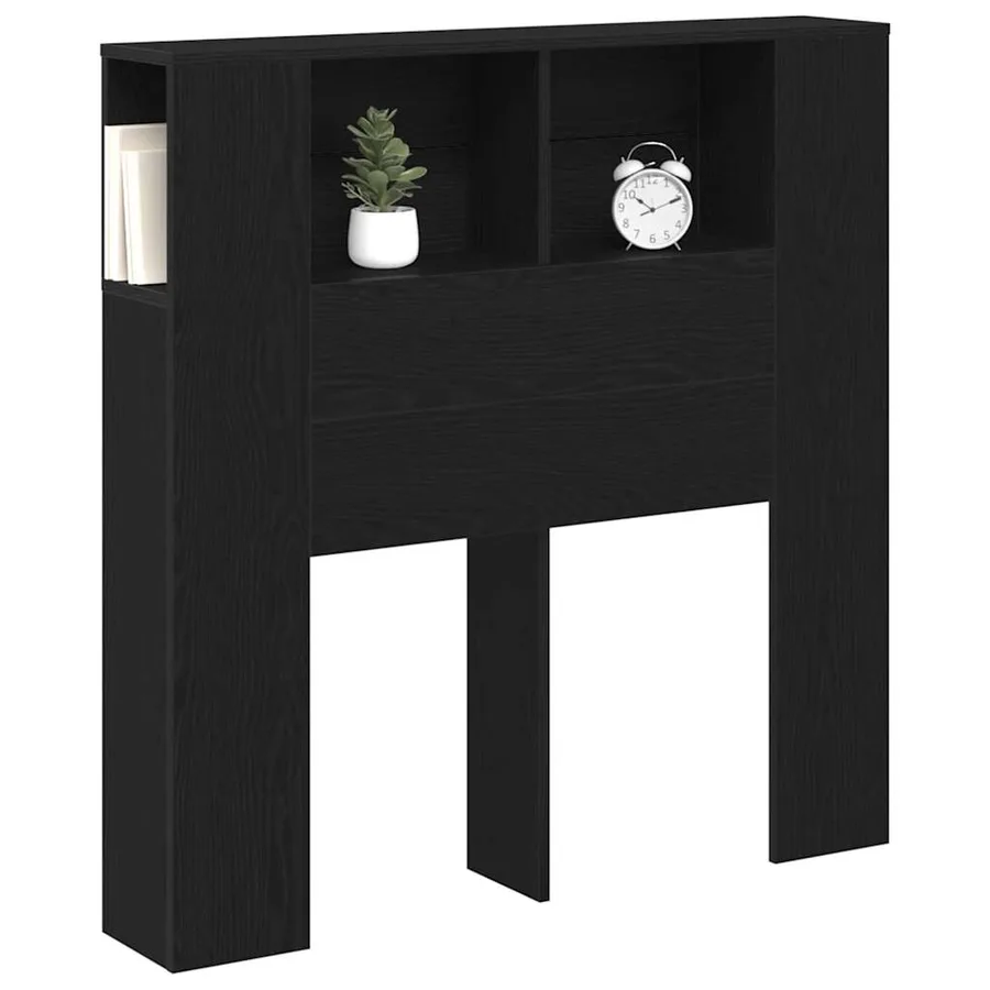 Cabinet de Tête de Lit Chêne noir Bois d'ingénierie - 3