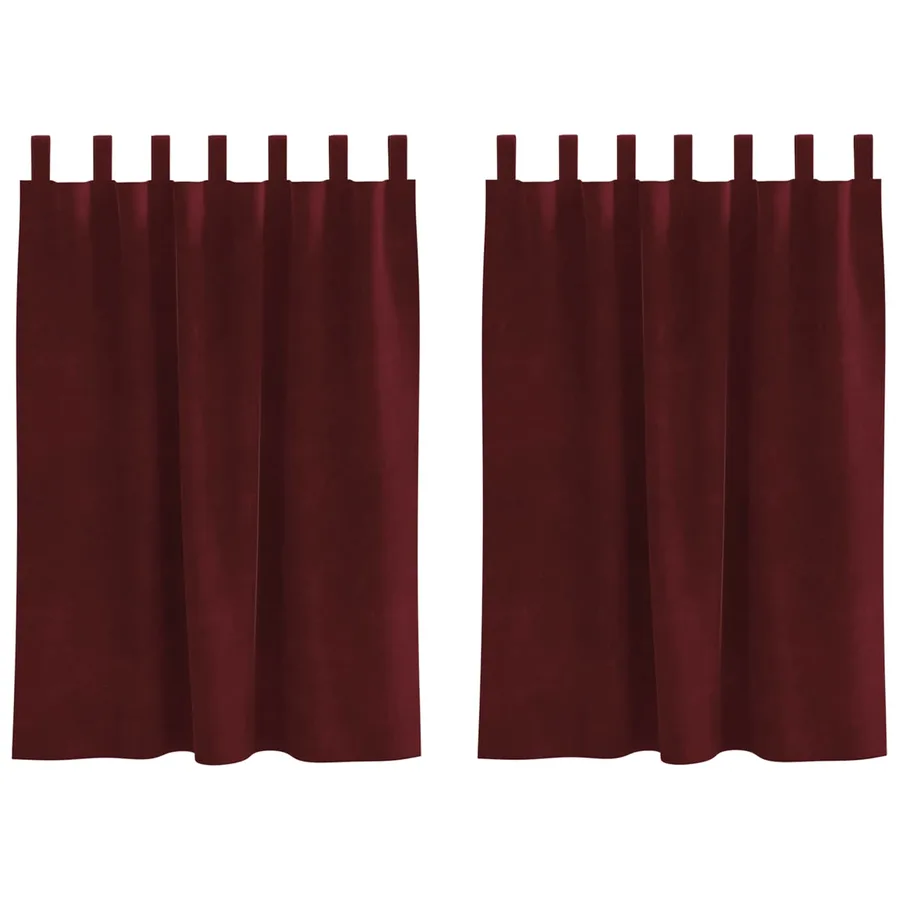Rideaux occultants 2 pcs Bordeaux 140 x 140 cm Velours - 2